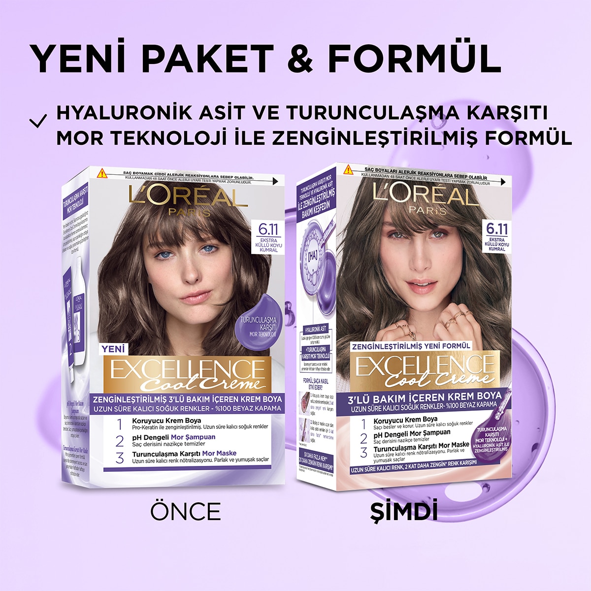  EXCELLENCE EXCELLENCE L'Oreal Paris Excellence Saç Boyası Ekstra Küllü Koyukumral 6.11  1 of 7 