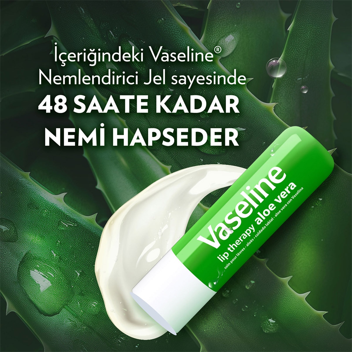  VASELINE VASELINE Vaseline Aloe Vera Dudak Bakım Kremi ve Dudak Parlatıcısı 4.8 g  1 of 9 