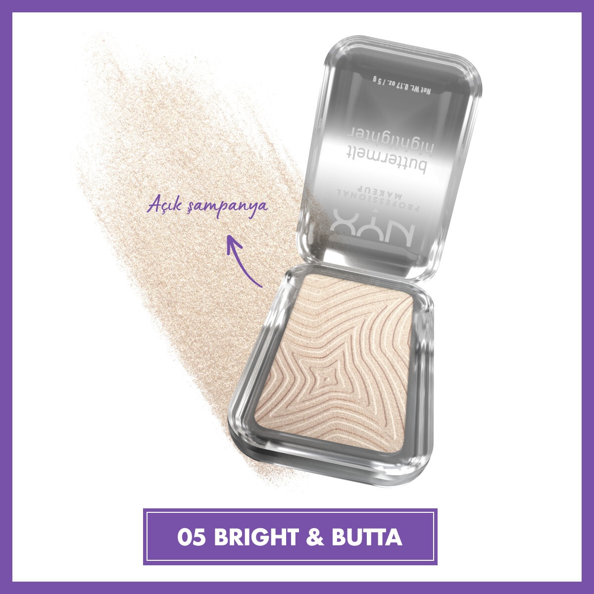  NYX NYX Nyx Professional Makeup Buttermelt Highlighter Kremsi Pudra Aydınlatıcı 05 Bright And Butta  1 of 8 