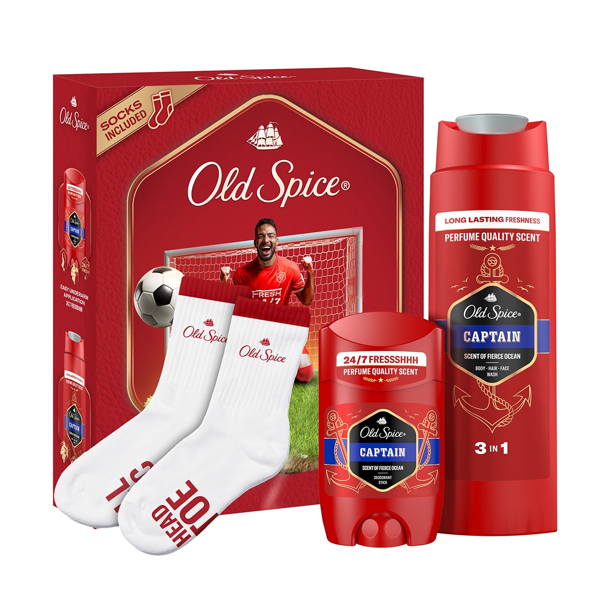  OLD SPICE EXC. OLD SPICE EXC. Old Spice Captain Stick + Duş Jeli 250 ml + Çorap Set  1 of 9 