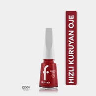  FLORMAR FLORMAR Flormar Quick Dry Hızlı Kuruyan İnce Yapılı & Parlak Bitişli Oje No: QD 04 Red Flag 