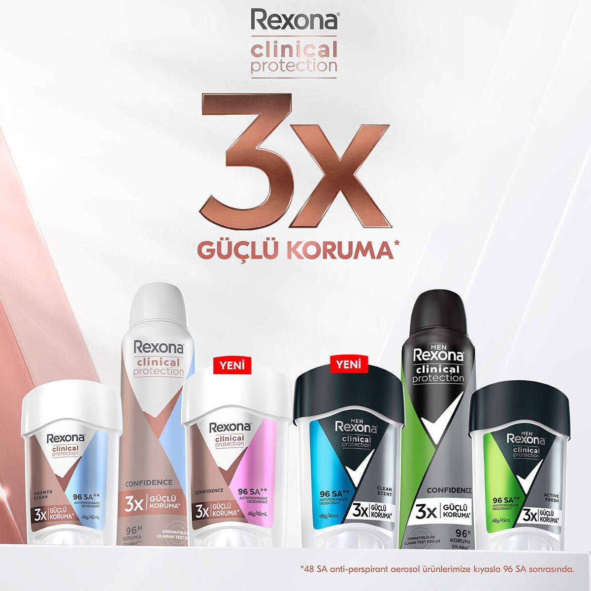 REXONA REXONA Rexona Clinical Protection Kadın Stick Deodorant Confidence 3x Güçlü Koruma 45 ml 1 of 8
