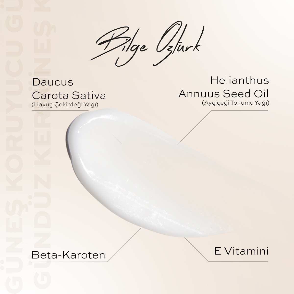 BİLGE ÖZTÜRK BİLGE ÖZTÜRK Bilge Öztürk Sun Shield Gündüz Kremi Spf50 50 ml  1 of 4 