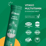 Vitago Multivit 21 Çeşit Multivitamin + Multimineral Bileşeni İçeren 20'li Efervesan Tablet
