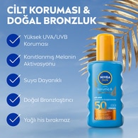  NIVEA SUN NIVEA SUN Nivea Sun SPF50 Güneş Koruyucu & Bronzluk Güneş Kremi 200 ml Sprey  1 of 8 