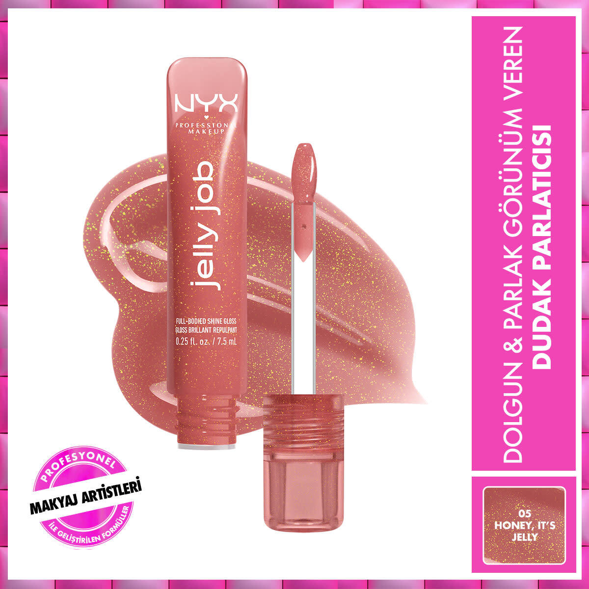NYX NYX Nyx Professional Makeup Jelly Job Dudak Parlatıcısı Honey Its Jelly 1 of 9