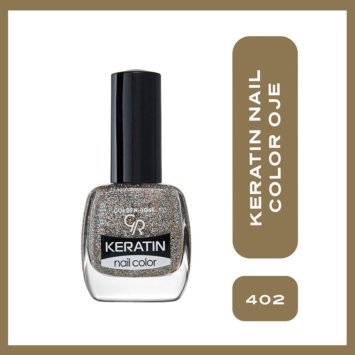 GOLDEN ROSE GOLDEN ROSE Golden Rose Keratin Glitter Oje No: 402 1 of 3