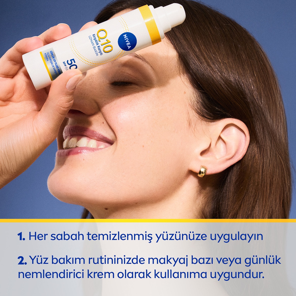  NIVEA VISAGE NIVEA VISAGE Nivea Q10 SPF50 Gündüz Yüz Bakım Kremi 40 ml Kırışıklık Karşıtı  1 of 7 