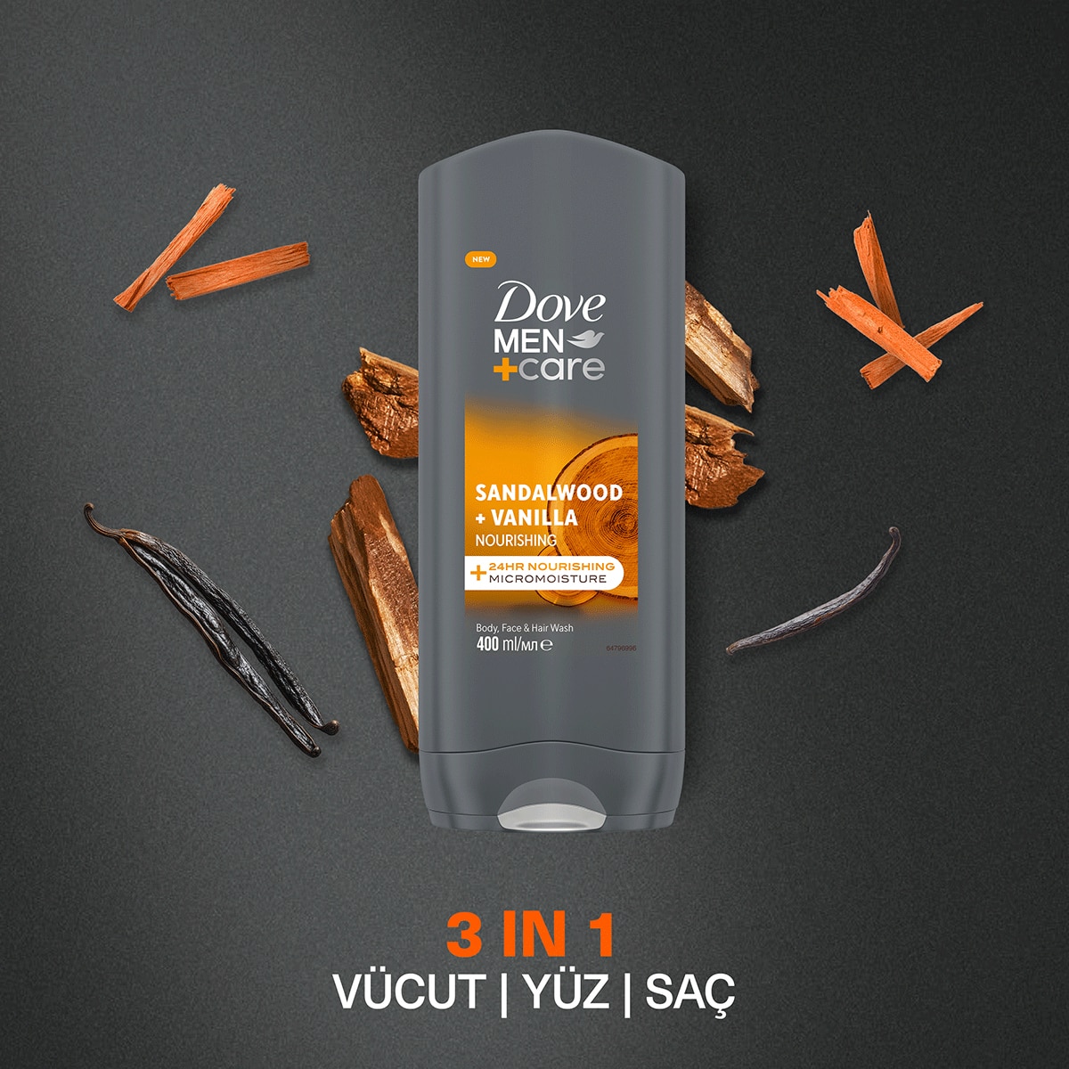  DOVE MEN DOVE MEN Dove Men +Care Sandalwood + Vanilya Duş Jeli 400 ml  1 of 11 
