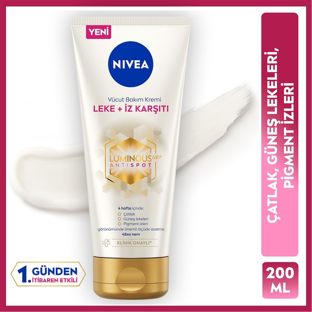 NIVEA BODY NIVEA BODY Nivea Luminous630 Leke ve İz Karşıtı Nemlendirici Vücut Bakım Kremi 200 ml 1 of 13