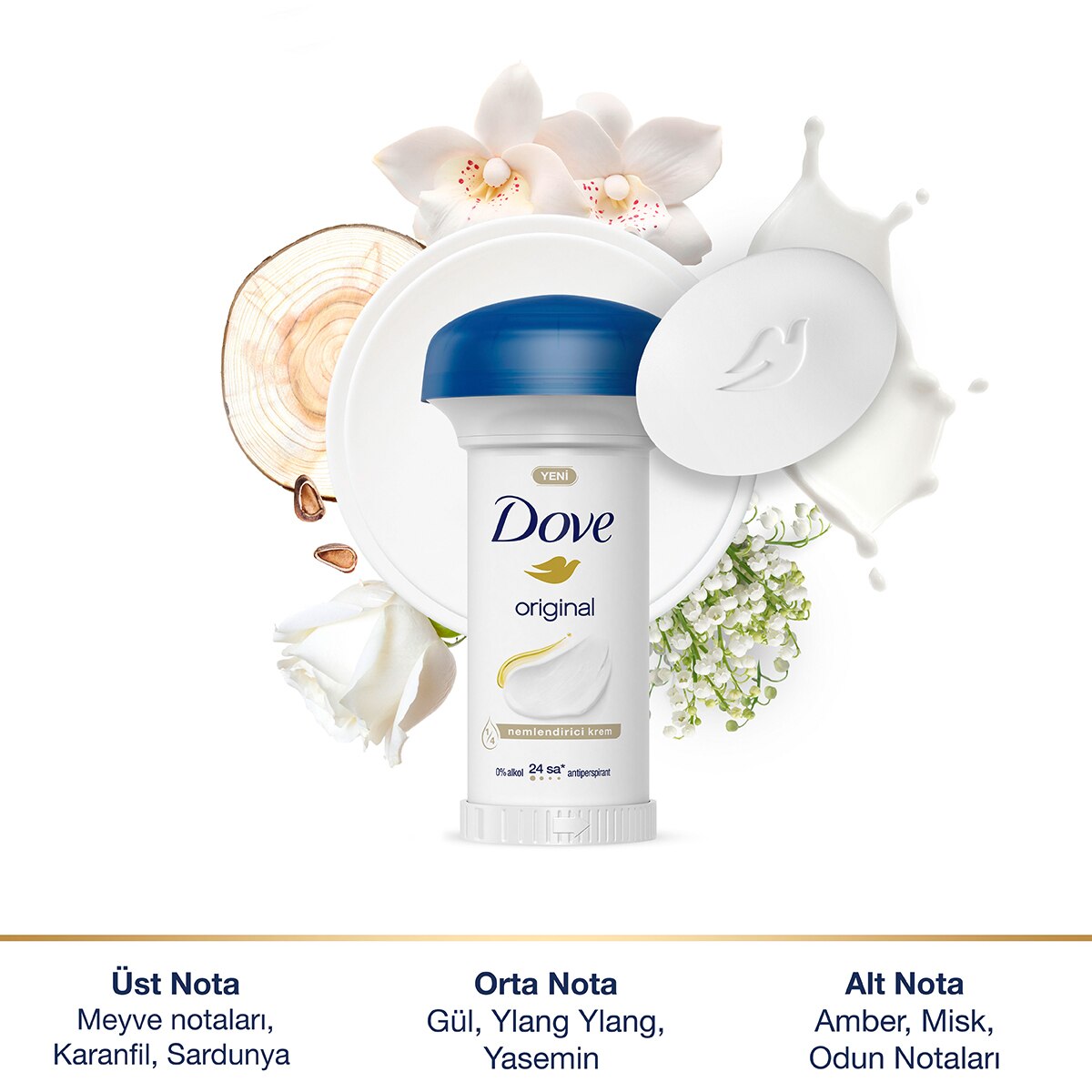  DOVE DOVE Dove Original Krem Stick Deodorant Mushroom 50 ml  1 of 8 