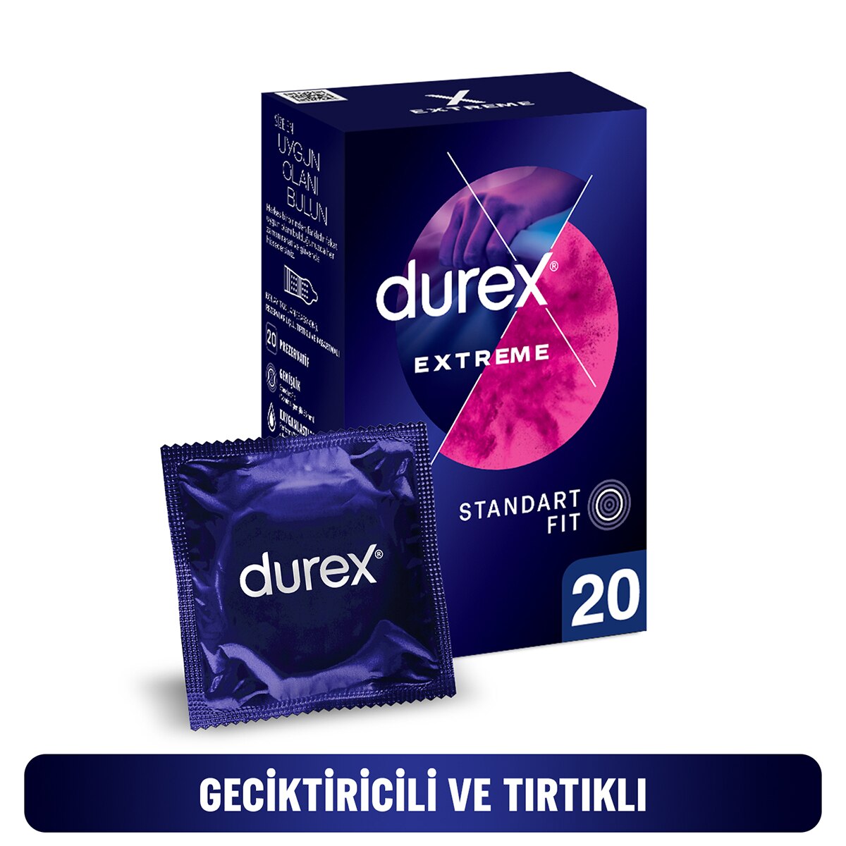  DUREX DUREX Durex Extreme Geciktiricili ve Tırtıklı Prezervatif 20'li  1 of 7 