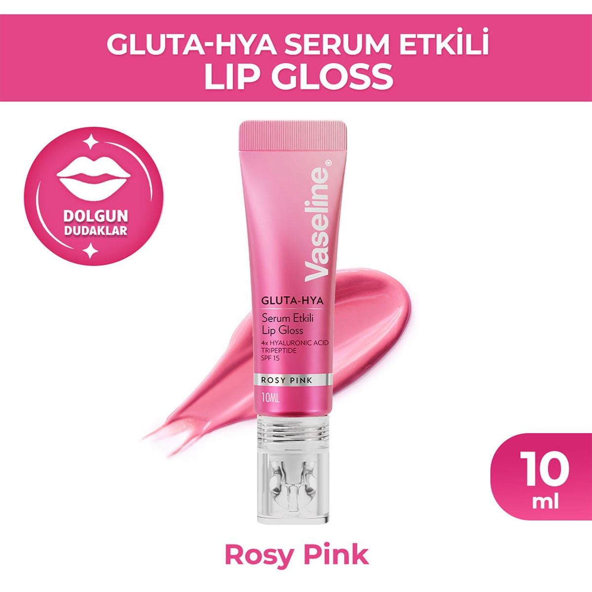 VASELINE VASELINE Vaseline Gluta Hya Serinletici Etki Lip Gloss Rosy Pink 1 of 10