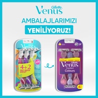 GILLETTE VENUS GILLETTE VENUS Gillette Venus Renkli Kullan At Tıraş Bıçağı 3 Bıçaklı 4+2 Adet 1 of 11