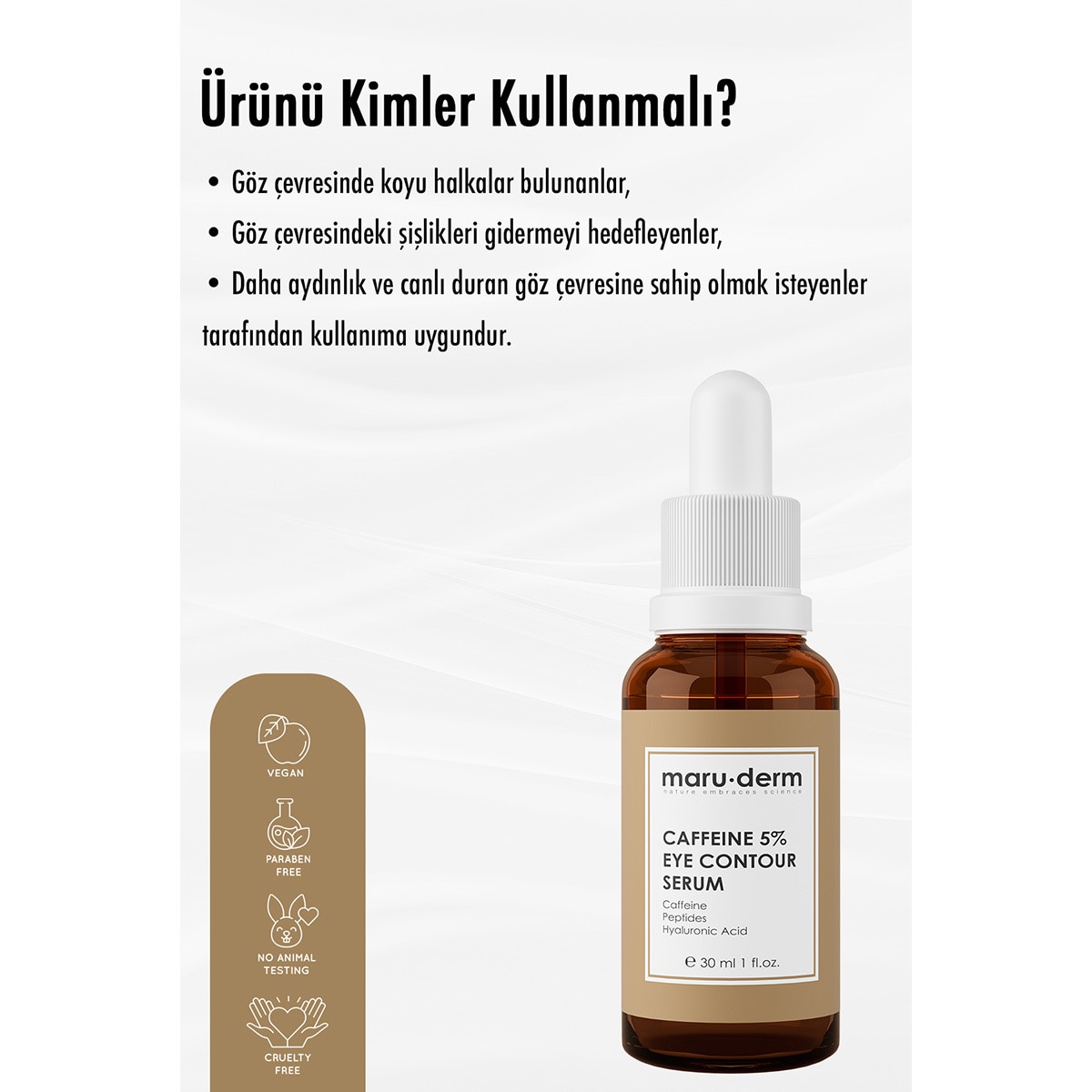 MARUDERM MARUDERM Maruderm Caffeine %5 Aydınlatıcı Göz Çevresi Serumu 30 ml 1 of 5