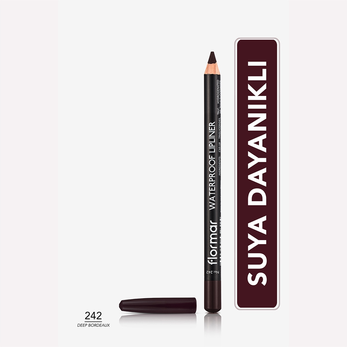 FLORMAR FLORMAR Flormar Yüksek Pigmentli & Mat Bitişli Suya Dayanıklı Dudak Kalemi No: 242 Deep Bordeaux 1 of 5
