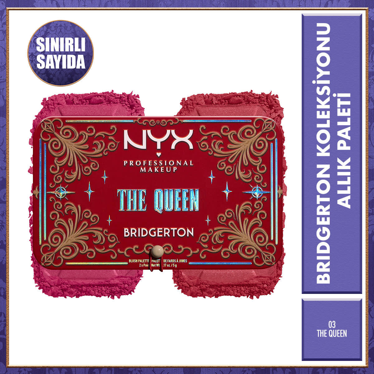  NYX NYX Nyx Professional Makeup Bridgerton Royal Allık Paleti The Queen  1 of 1 Nyx Professional Makeup Bridgerton Royal Allık Paleti The Queen
