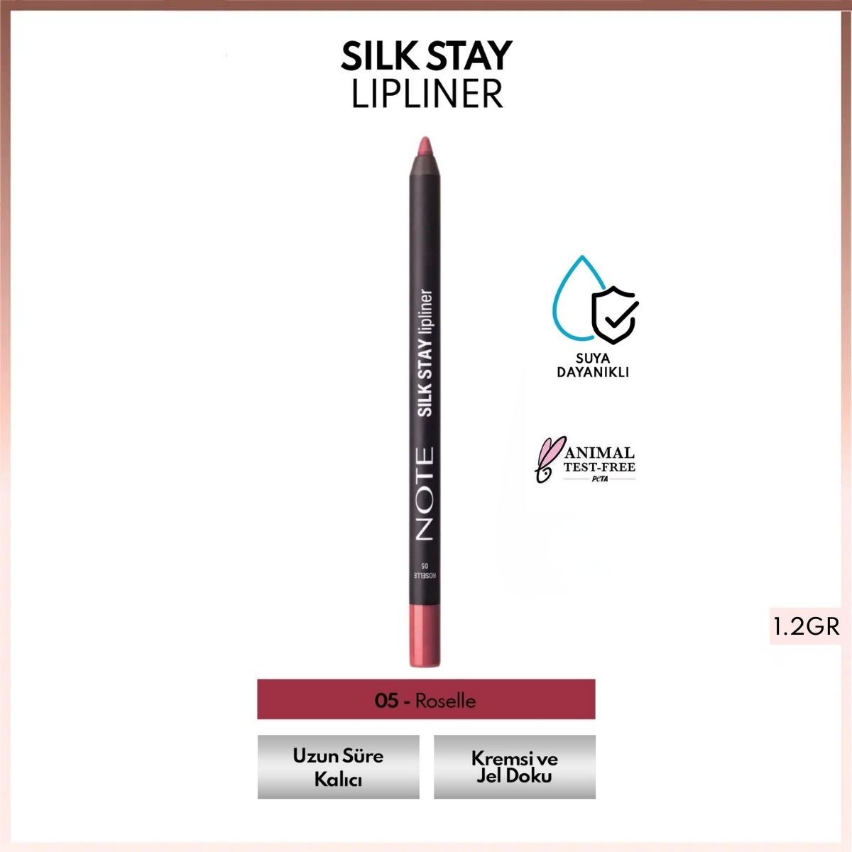 NOTE NOTE Note Silk Stay Dudak Kalemi 05 Roselle 1 of 2