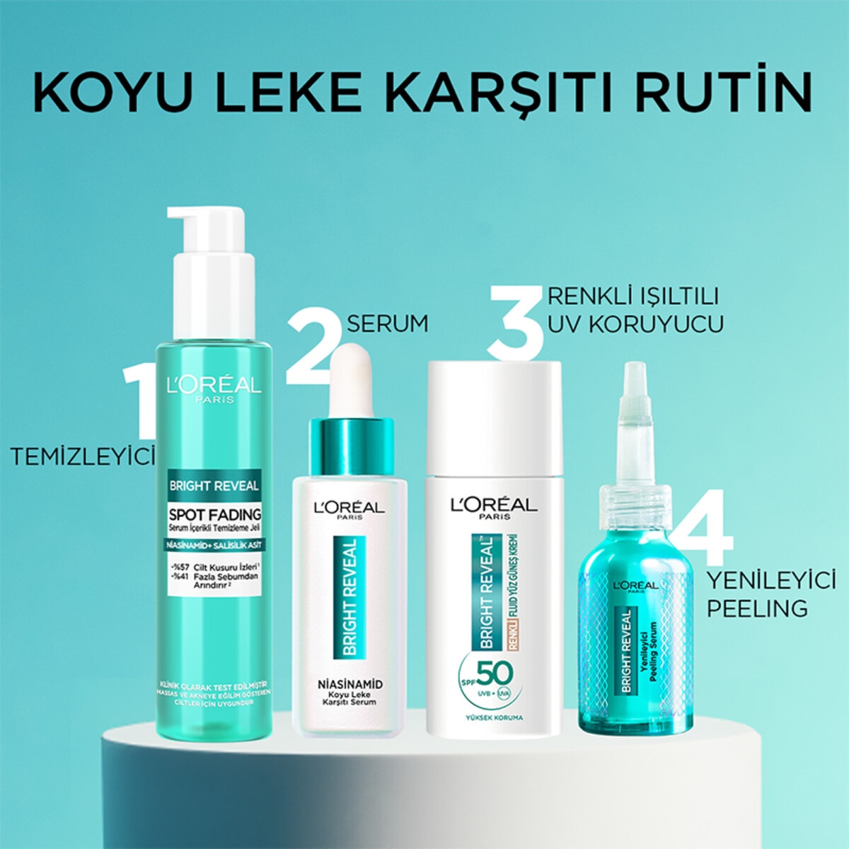  LOREAL PARIS LOREAL PARIS L'Oreal Paris Bright Reveal Renkli Yüz Güneş Kremi SPF50+ 50 ml Light Koyu Leke Karşıtı  1 of 11 