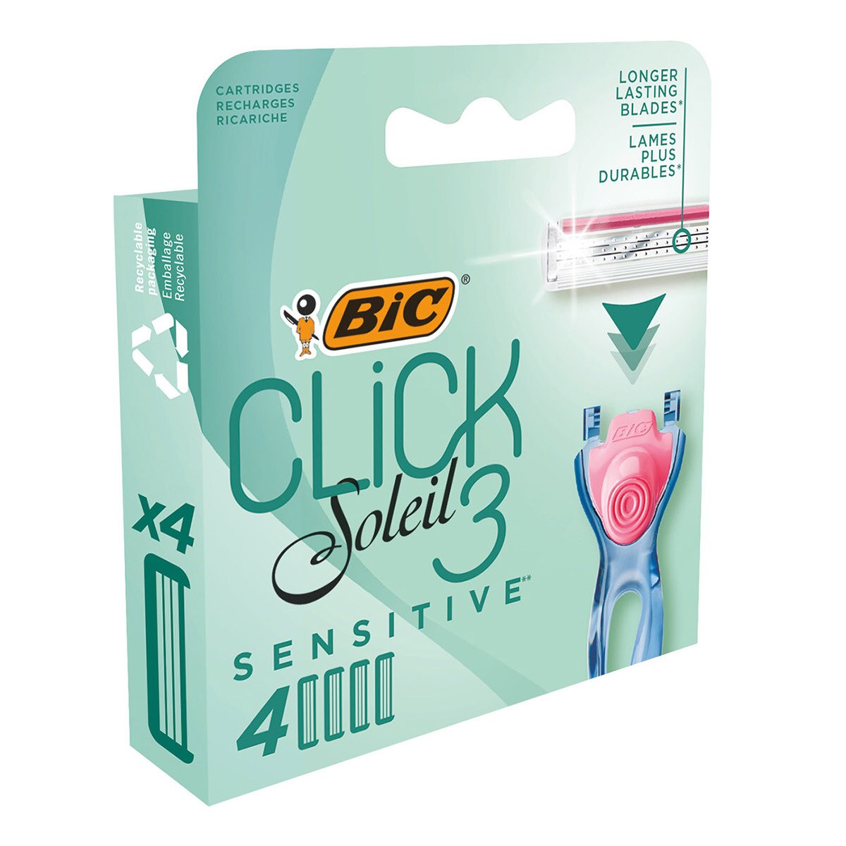  BIC BIC Bic Soleil Click 3 Bıçaklı Yedek Başlık 4'lü  1 of 3 