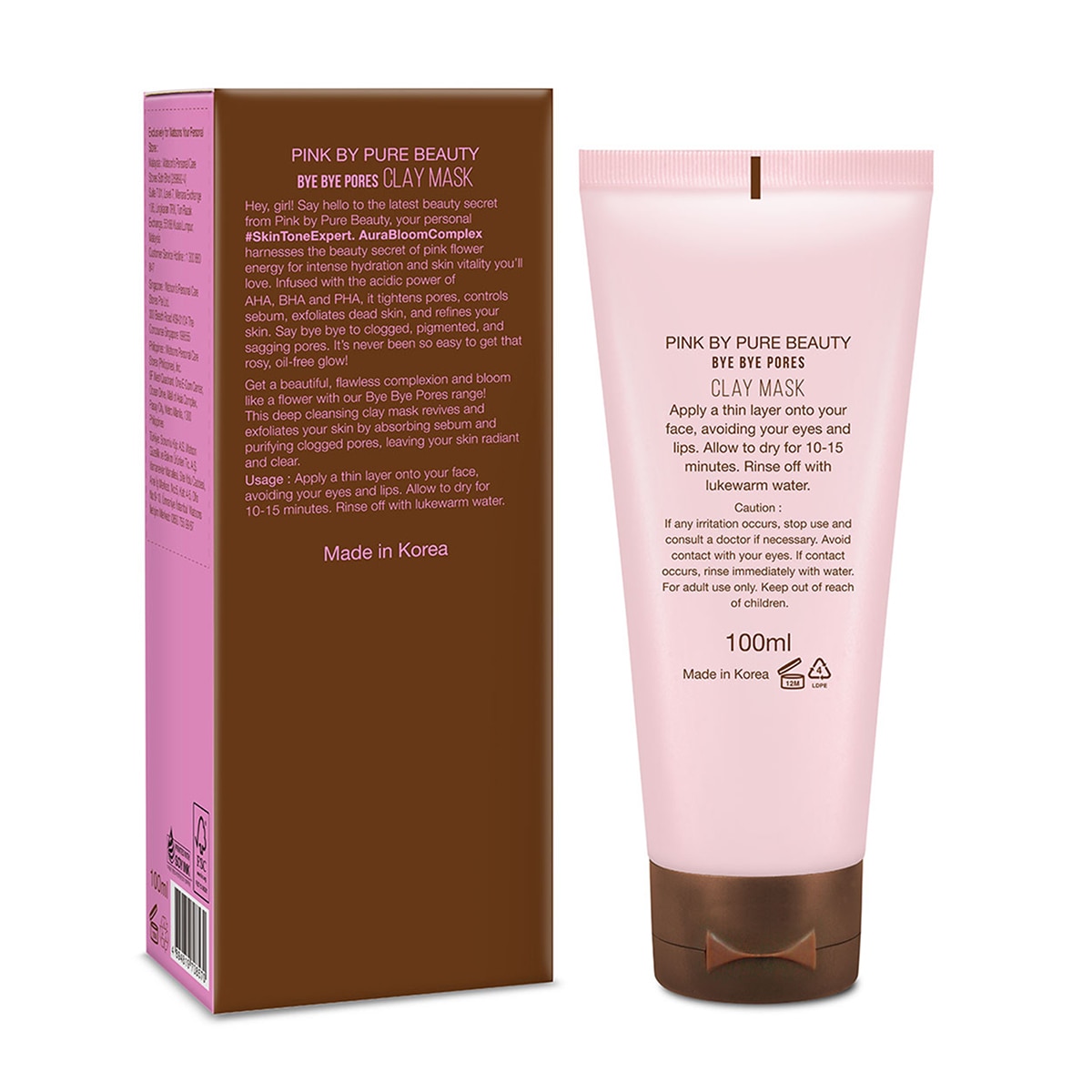  PURE BEAUTY PURE BEAUTY Pink By Pure Beauty Bye Bye Pores Kil Maskesi 100 ml  1 of 2 