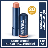  NIVEA LIP CARE NIVEA LIP CARE Nivea Renkli Dudak Bakım Kremi Nude 4,8 g SPF30 E Vitamini Dudak ve Yanaklar İçin  1 of 1 