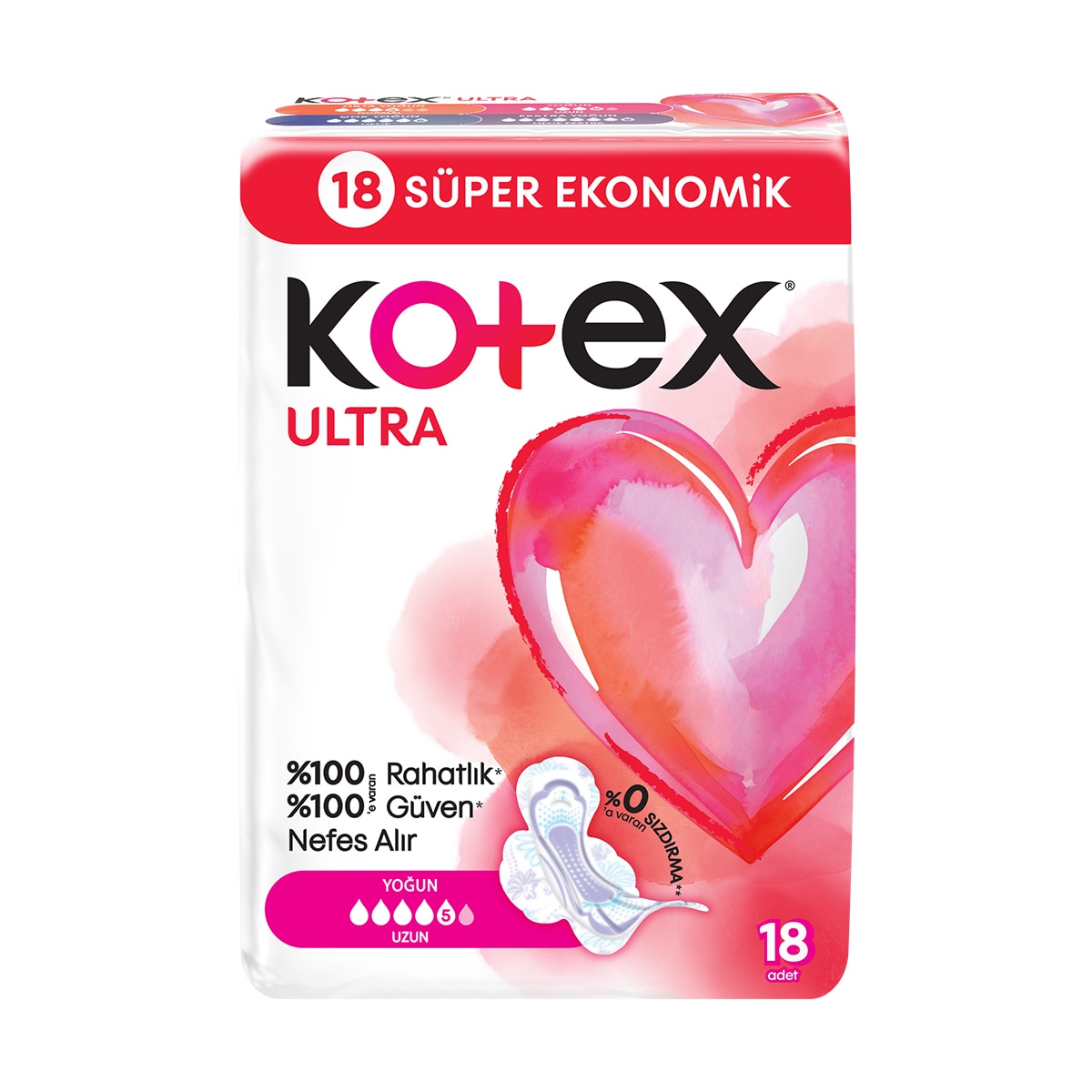 KOTEX KOTEX Kotex Ultra Quadro Uzun 18 adet 1 of 3