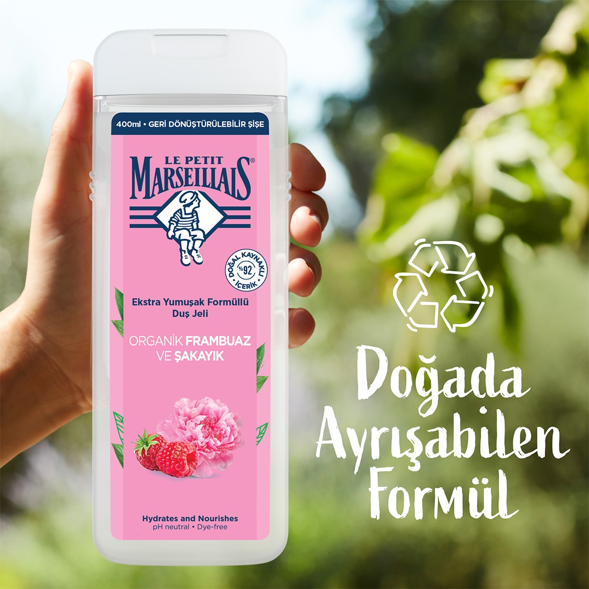  LE PETIT MARSEILLAIS LE PETIT MARSEILLAIS Le Petit Marseillais Frambuaz ve Şakayık Duş Jeli 400 ml  1 of 4 