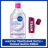  NIVEA VISAGE NIVEA VISAGE EXC. Nivea Yatıştırıcı Micellar Makyaj Temizleme Suyu 400 ml + Böğürtlen Nemlendirici Dudak Bakım Kremi 4,8 g Set  