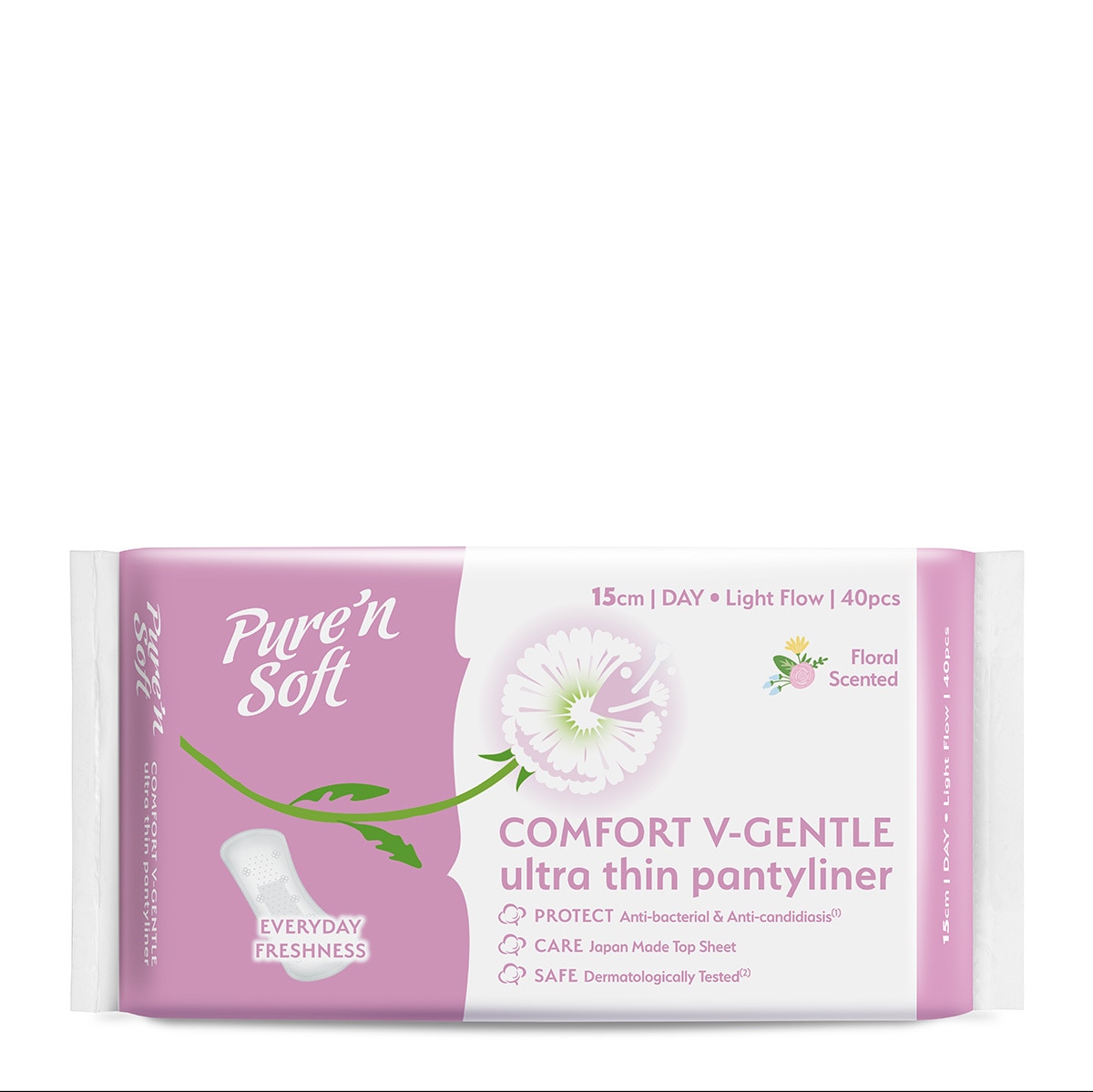  undefined PURE'N SOFT Pure'n Soft Comfort Ultra İnce Günlük Ped Çiçek 40'lı 