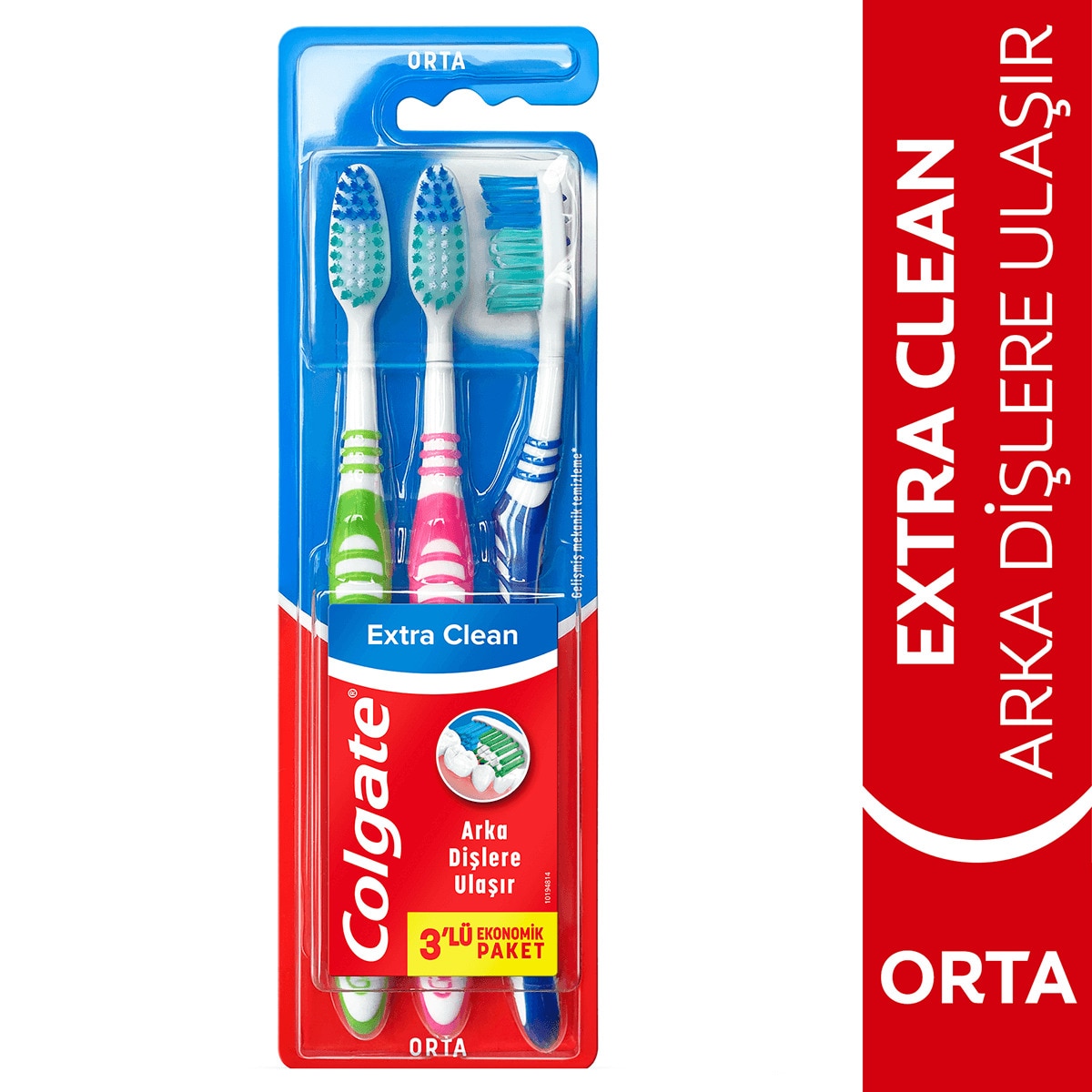  COLGATE COLGATE Colgate Extra Clean Dil Temizleyicili Orta Diş Fırçası 2+1  1 of 1 Colgate Extra Clean Dil Temizleyicili Orta Diş Fırçası 2+1