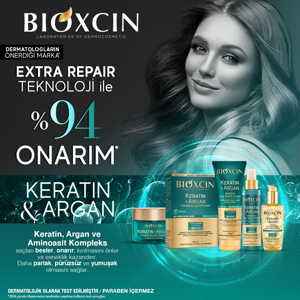  BIOXCIN BIOXCIN Bioxcin Keratin ve Argan Şampuan 300 ml  1 of 8 
