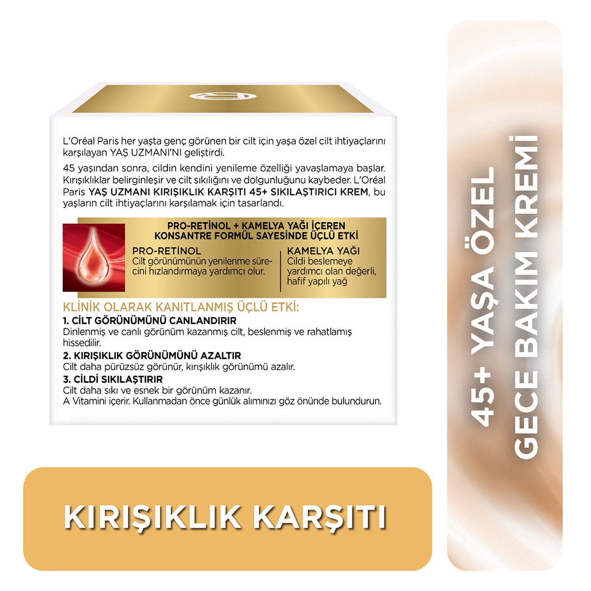LOREAL PARIS LOREAL PARIS L'Oreal Paris Yaş Uzmanı Sıkılaştırıcı Krem Gece 40+50 ml 1 of 7