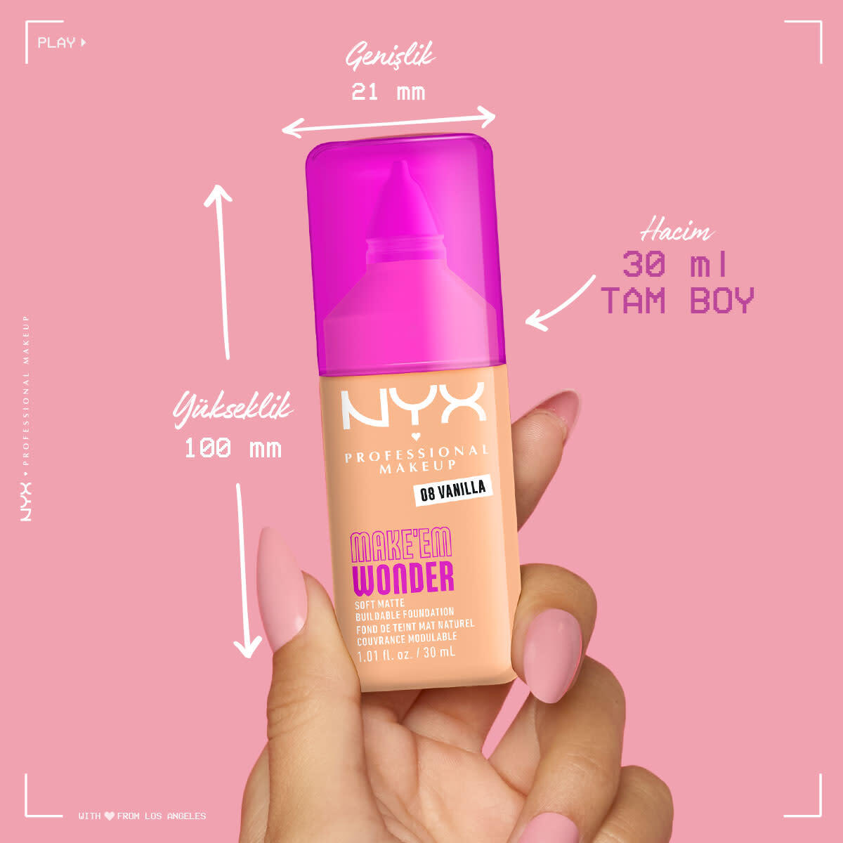  NYX NYX Nyx Professional Makeup Make em Wonder Fondöten 010 Nude  1 of 10 