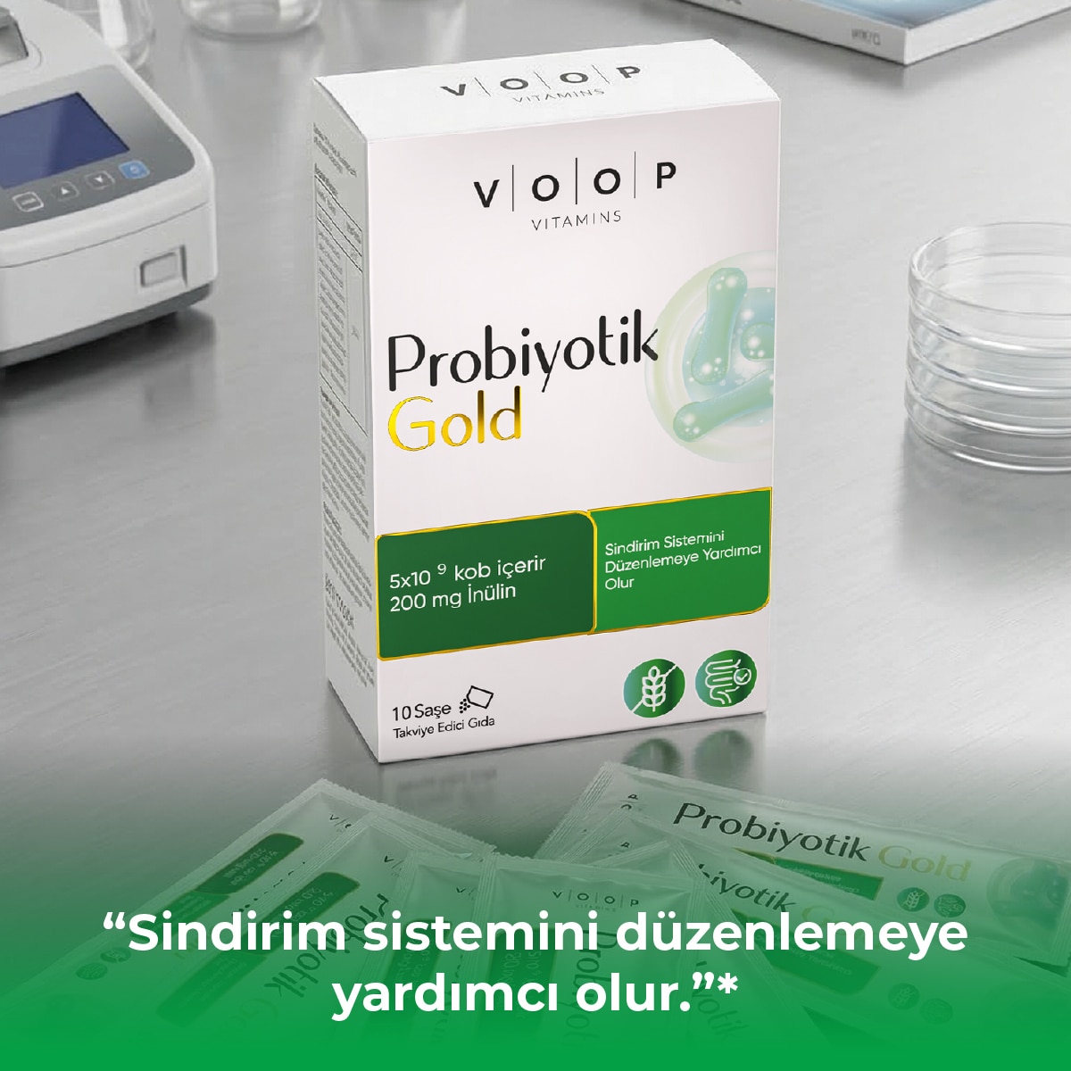 VOOP VOOP Voop Probiyotik Mikroorganizma İçeren 10'lu Saşe Takviye Edici Gıda 1 of 8