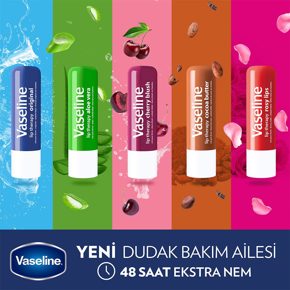  VASELINE VASELINE Vaseline Cocoa Dudak Bakım Kremi ve Dudak Parlatıcısı 4.8 g  1 of 9 