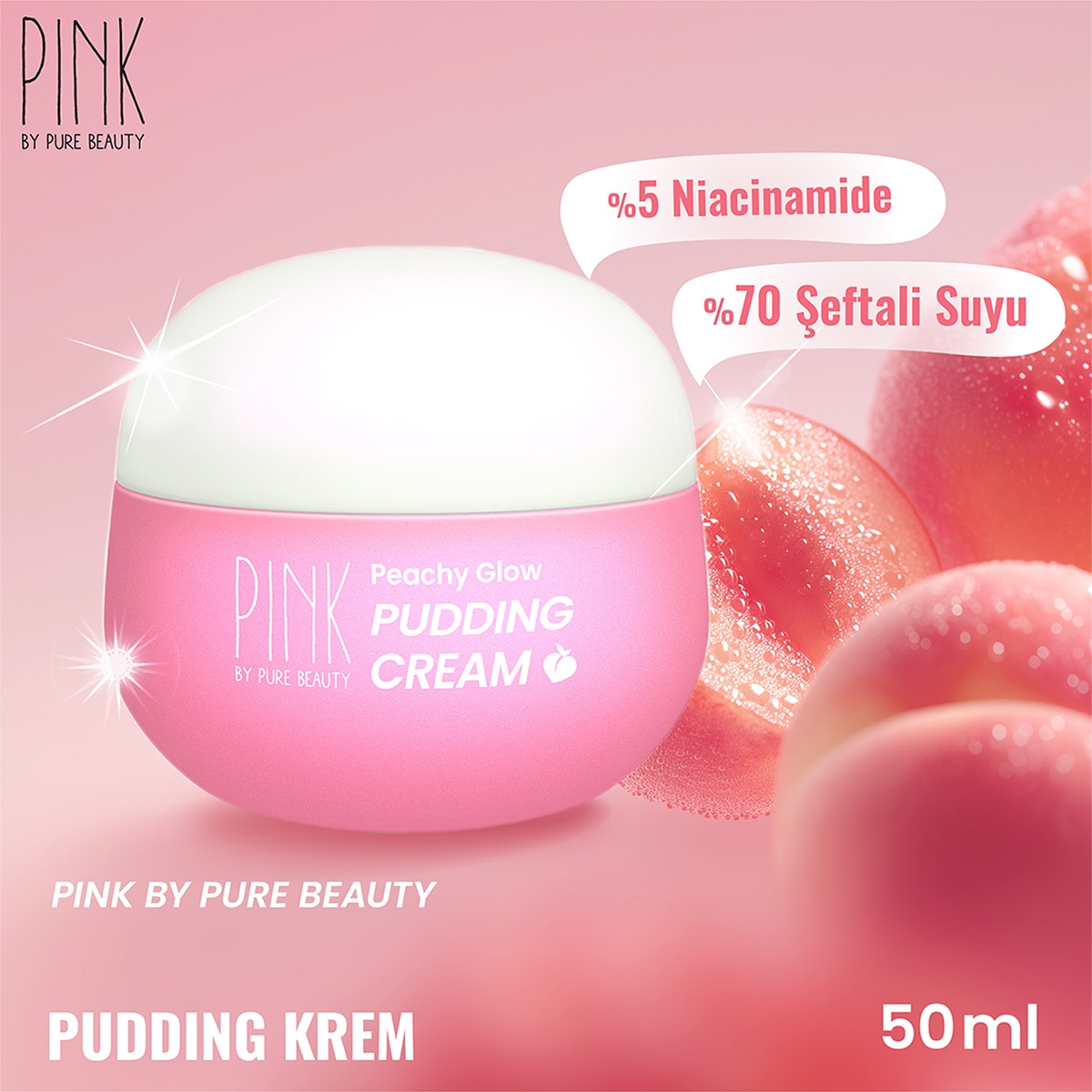  PURE BEAUTY PURE BEAUTY Pink By Pure Beauty Glow On Pudding Krem 50 ml S25  1 of 6 