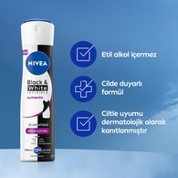  NIVEA DEO NIVEA DEO Nivea Deodorant Sprey Black & White Authentic Kadın 150 ml  1 of 7 