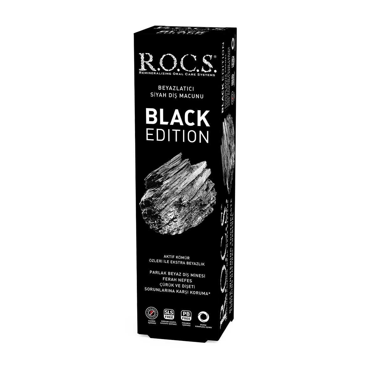  ROCS ROCS Rocs Black Edition Charcoal Diş Macunu 60 ml  1 of 3 