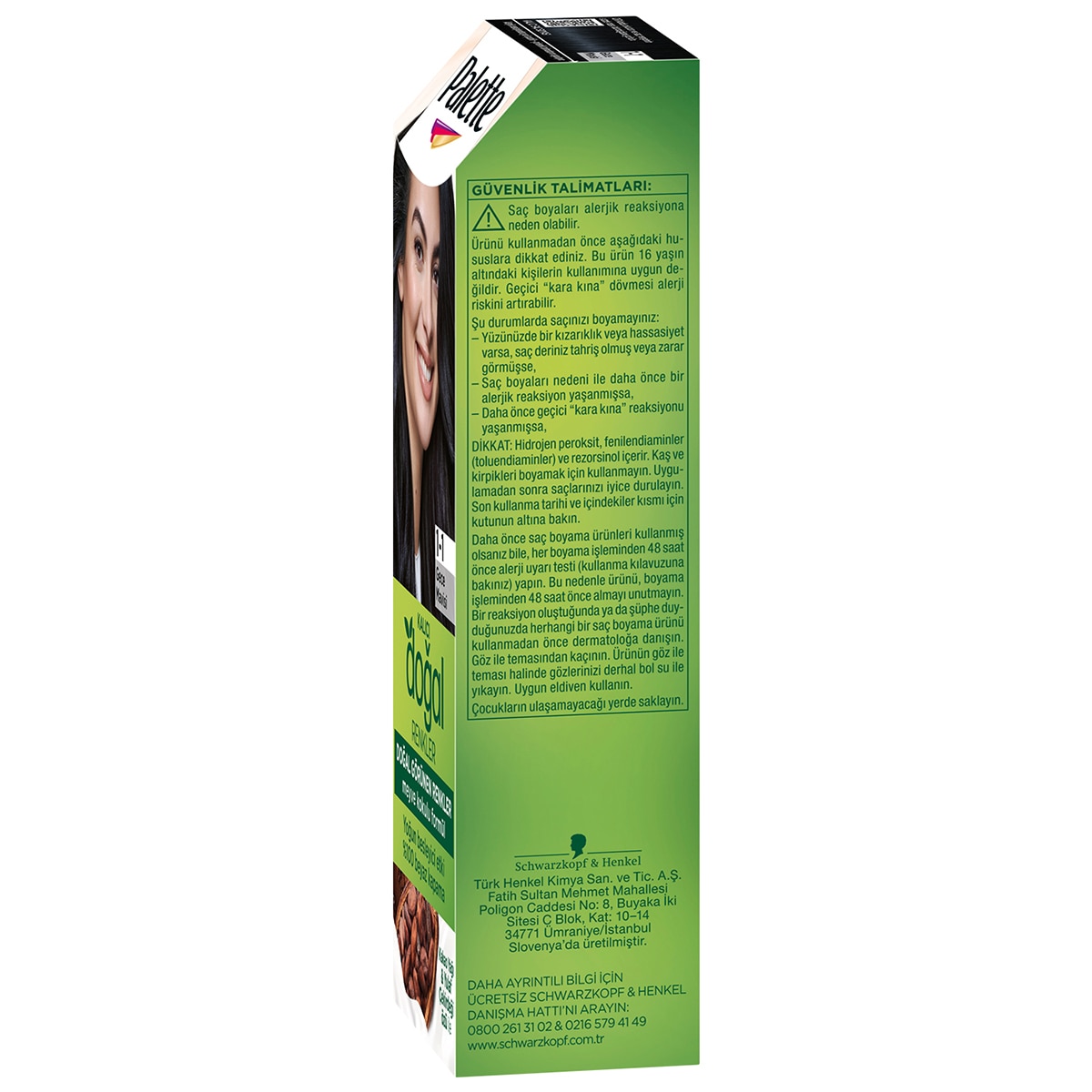  PALETTE NATURAL COLORS PALETTE NATURAL COLORS Palette Kalıcı Doğal Renkler Saç Boyası 1-1 Gece Mavisi  1 of 10 