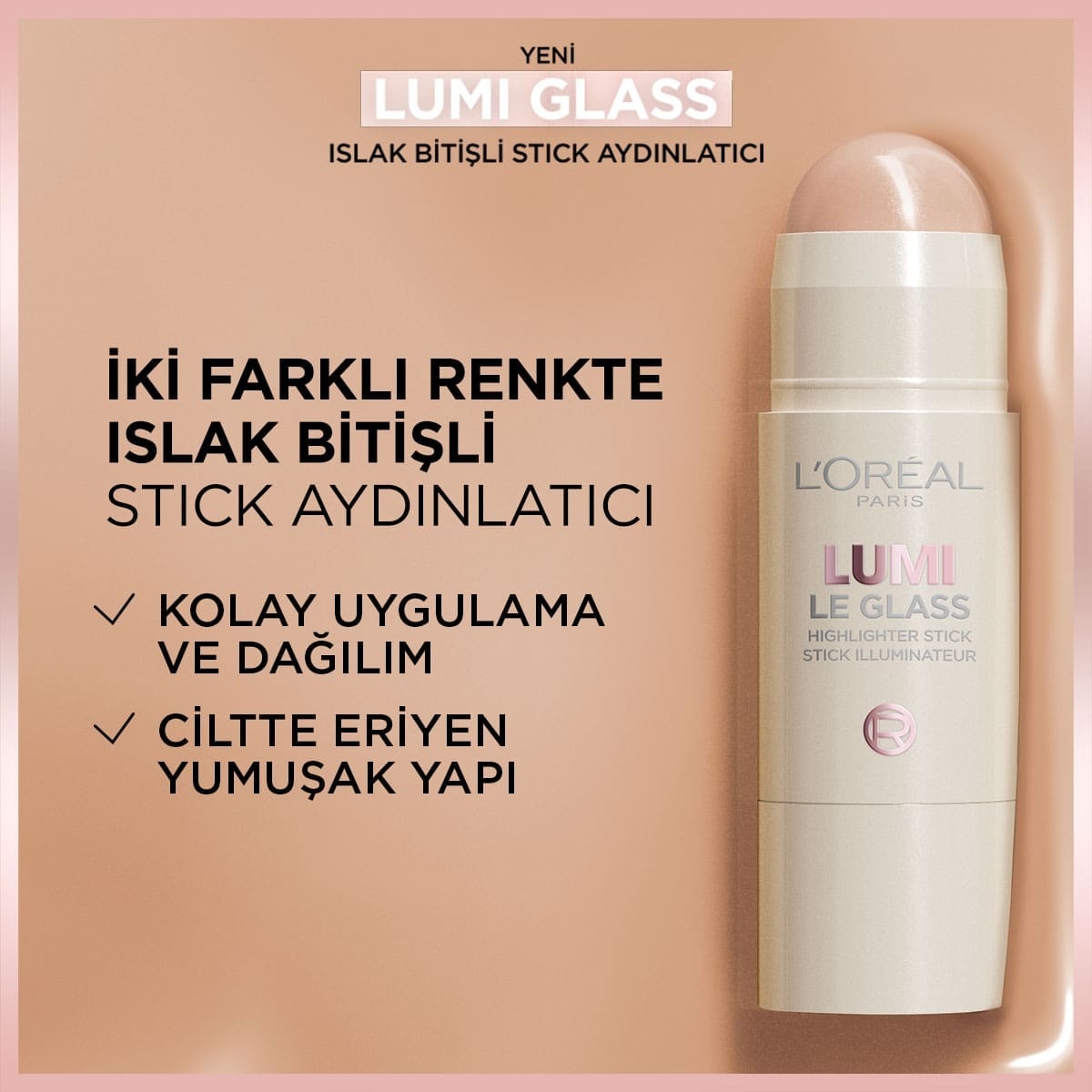 LOREAL PARIS LOREAL PARIS L’Oreal Paris Lumi Glass Islak Bitişli Stick Aydınlatıcı 620 Glassy Pink Ballet  1 of 9 