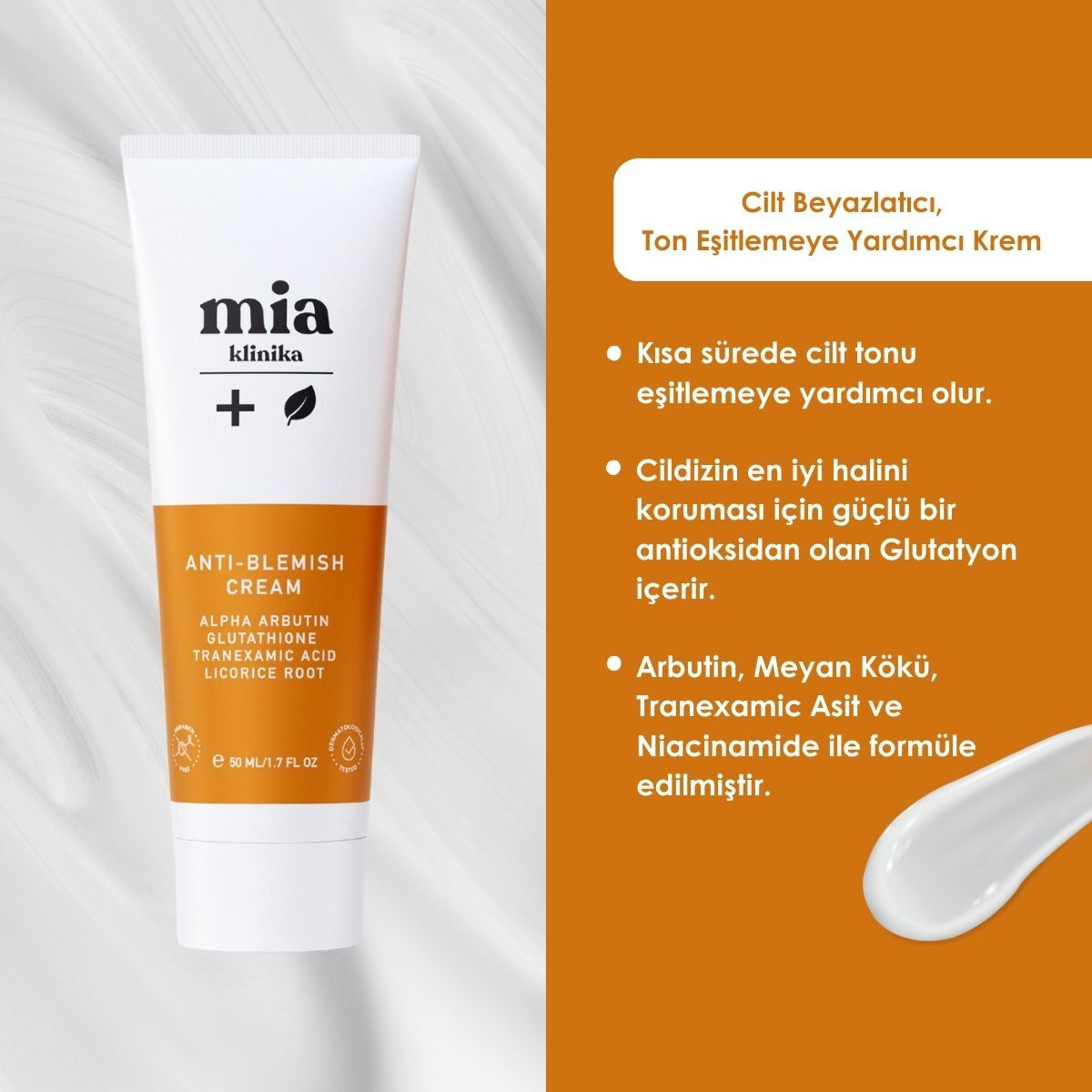 MIA KLINIKA MIA KLINIKA Mia Klinika Ton Eşitleyici Bakım Kremi 50 ml 1 of 4