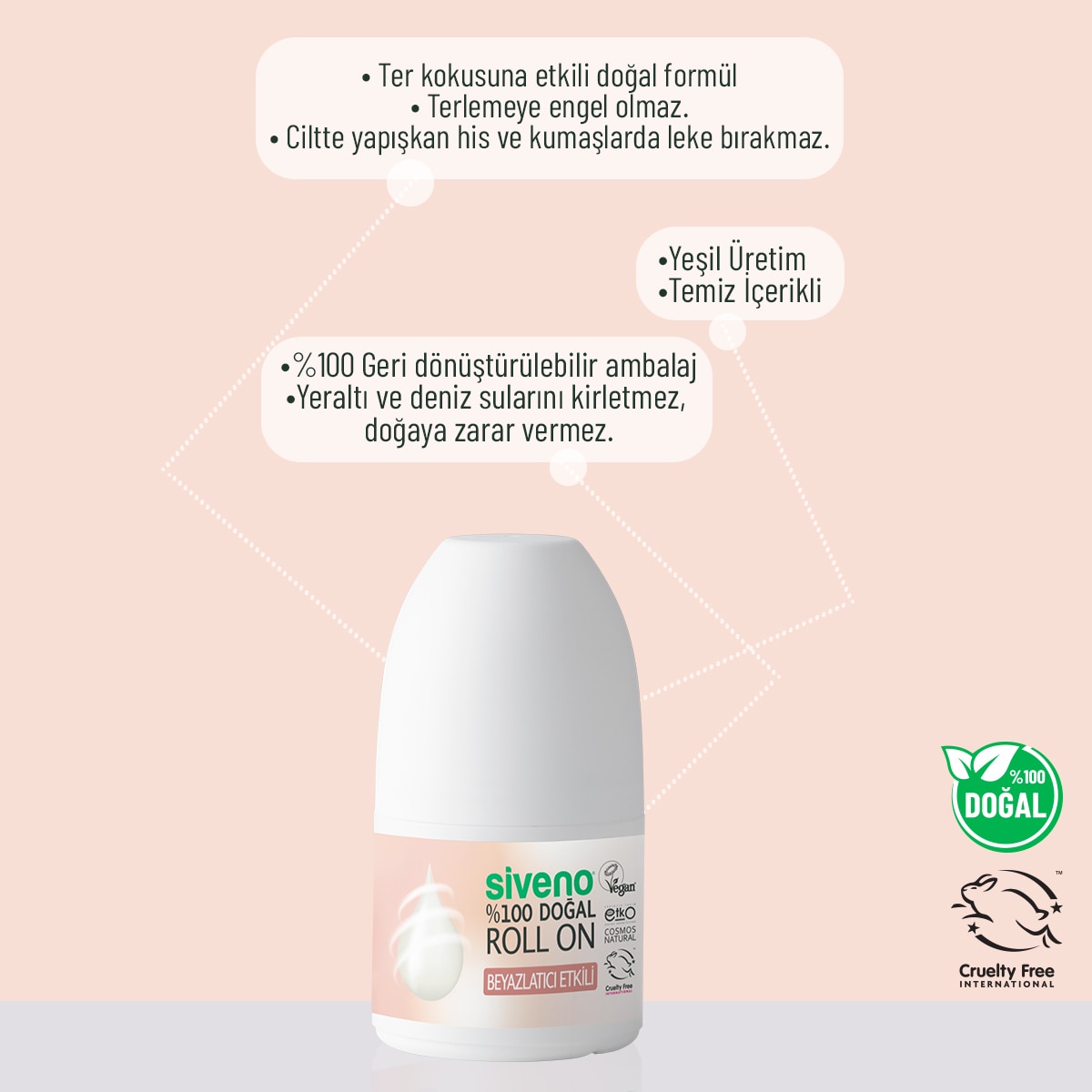SIVENO EXC. SIVENO EXC. Siveno Doğal Roll On Beyazlatıcı Etkili 50 ml 1 of 6