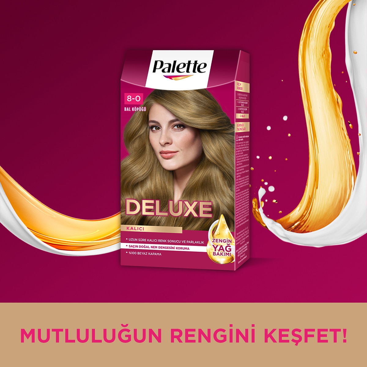  PALETTE PALETTE Palette Deluxe Saç Boyası 8-0 Bal Köpüğü  1 of 9 