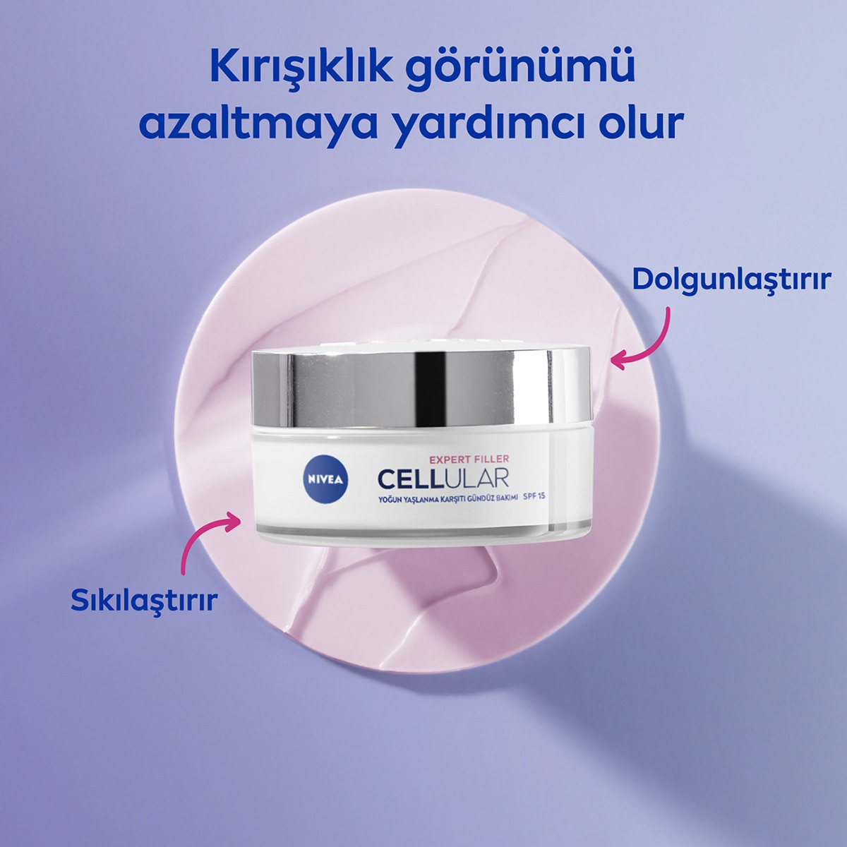  NIVEA VISAGE NIVEA VISAGE Nivea Cellular Expert Filler Yaşlanma Karşıtı ve Dolgunlaştırıcı SPF15 Güneş Koruyucu Yüz Gündüz Bakım Kremi 50 ml  1 of 8 