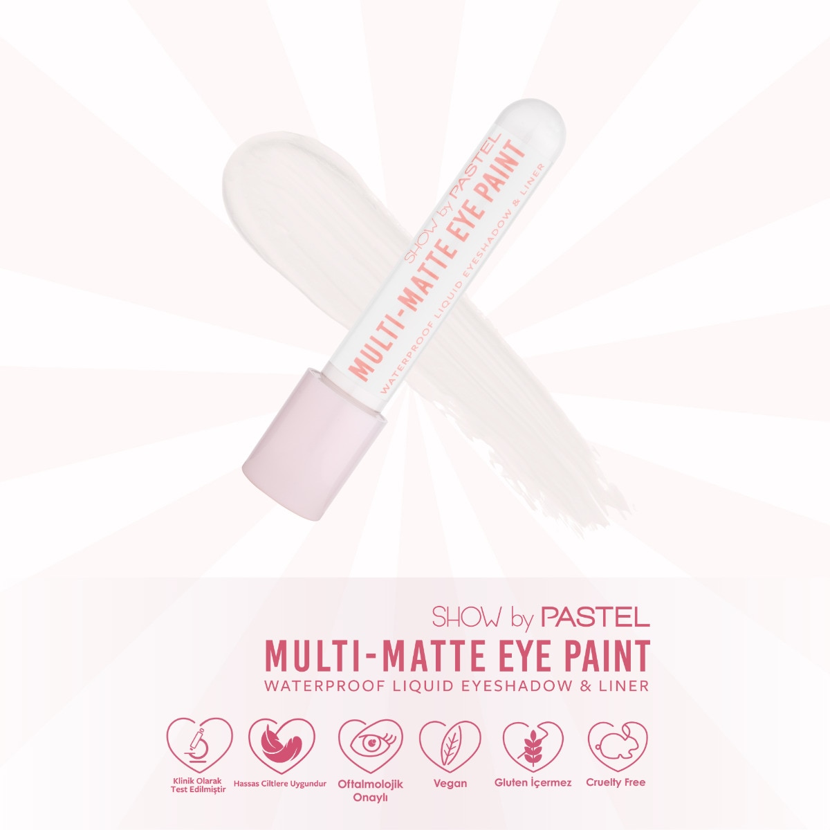SHOW BY PASTEL SHOW BY PASTEL Show By Pastel Multi-Matte Eye Paint Waterproof Mat Likit Far ve Eyeliner 80 Real One 1 of 6