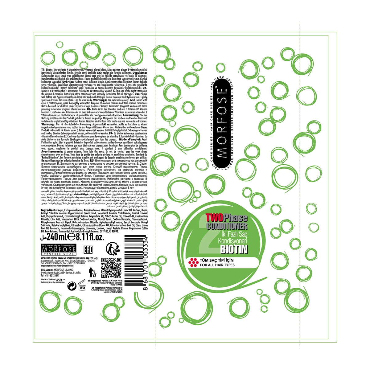 MORFOSE EXC. MORFOSE EXC. Morfose Biotin Çift Fazlı Fön Suyu 240 ml 1 of 5