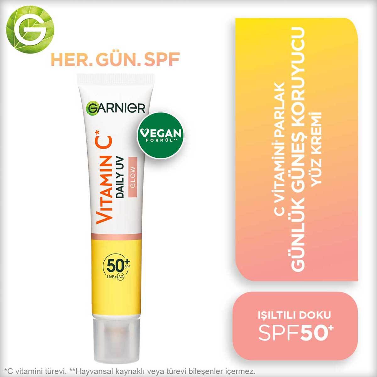  GARNIER GARNIER Garnier C Vitamini Parlak Günlük Güneş Koruyucu Fluid Yüz Kremi Işıltılı Doku SPF50+ 40ml  1 of 1 Garnier C Vitamini Parlak Günlük Güneş Koruyucu Fluid Yüz Kremi Işıltılı Doku SPF50+ 40ml