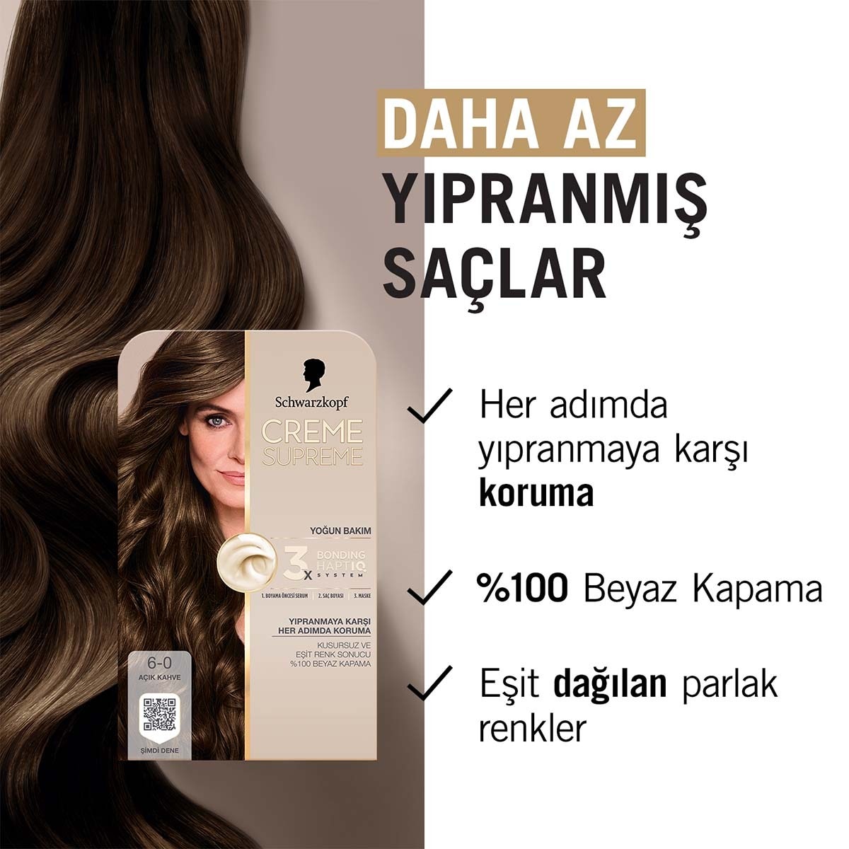  undefined CREME SUPREME Creme Supreme Saç Boyası Açık Kahve 6-0  1 of 11 