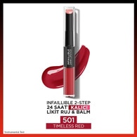 L'Oreal Paris Infaillible 2-Step 24 Saat Kalıcı Likit Ruj & Balm 501 Timeless Red